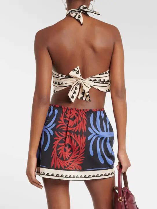 Unique Print Halter Neck Mini Dress