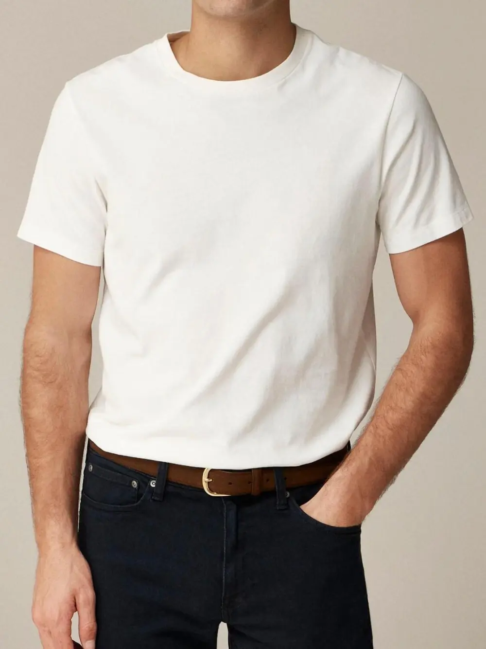 White Basic Crew Neck T-Shirt