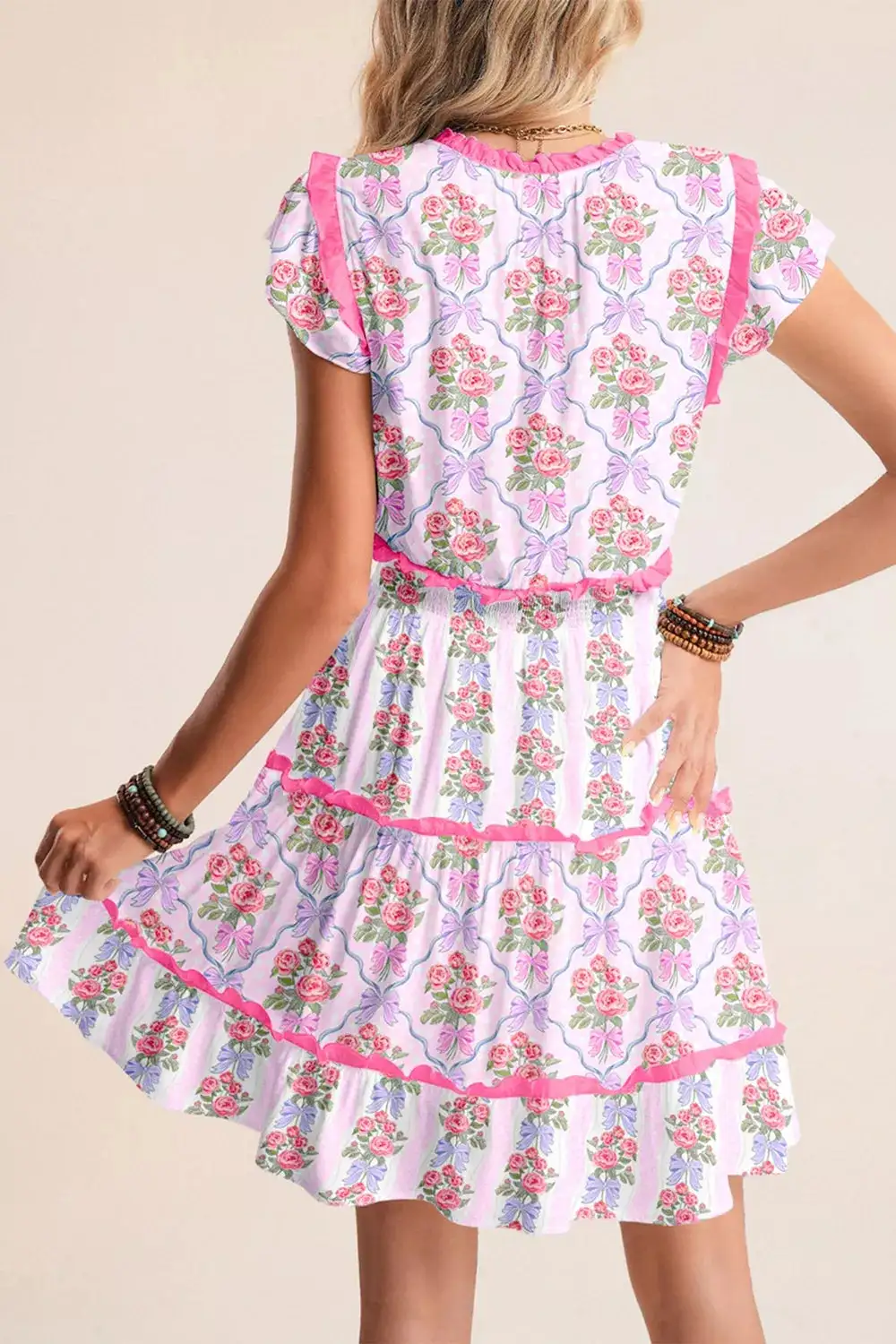 Floral Ruffle Tiered Dress Casual
