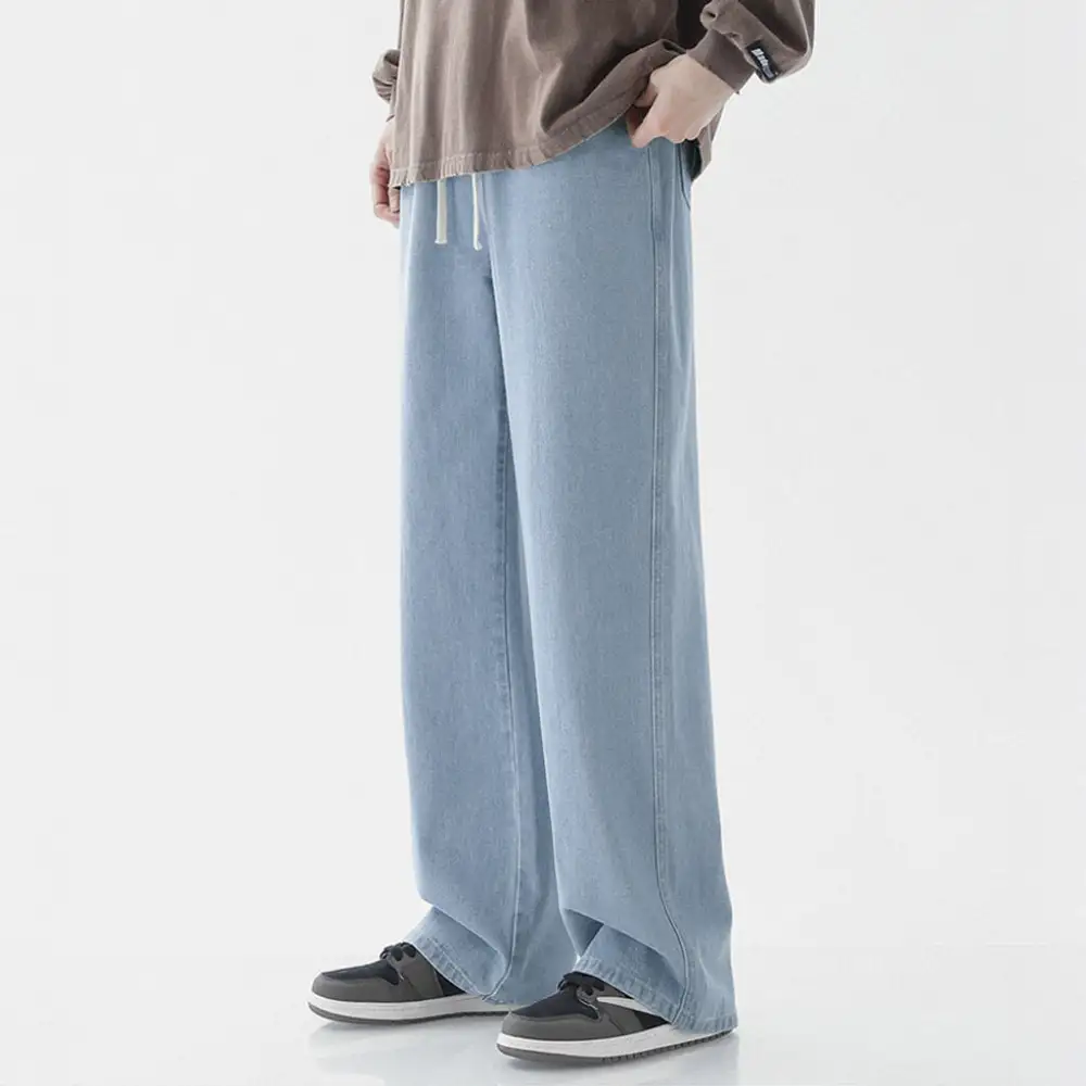 Relaxed Denim Wide Leg Pants