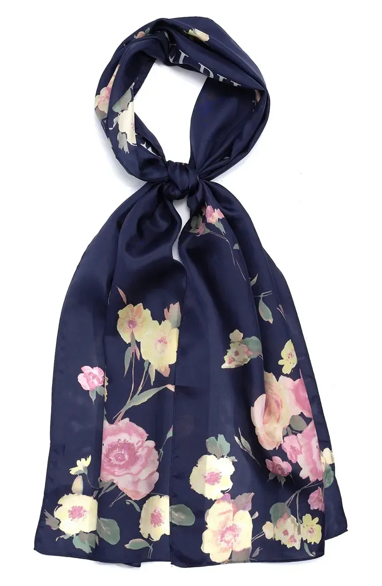 FLORAL PRINTED SILK SCARF
