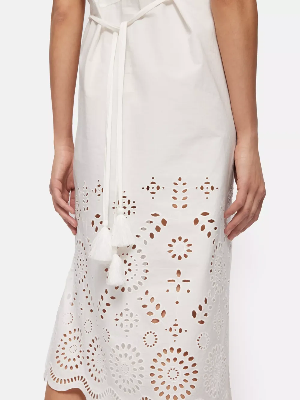 Broderie Kaftan Midi Dress