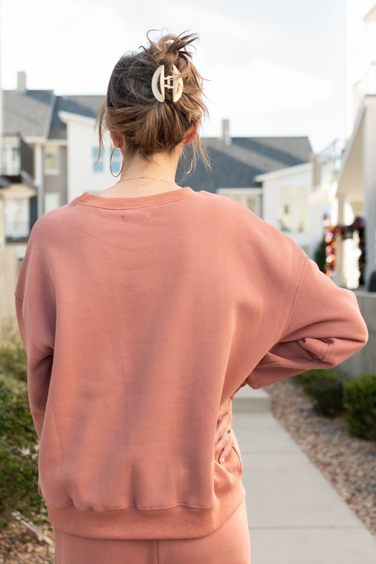 Heather Dusty Rose Happy Sweater