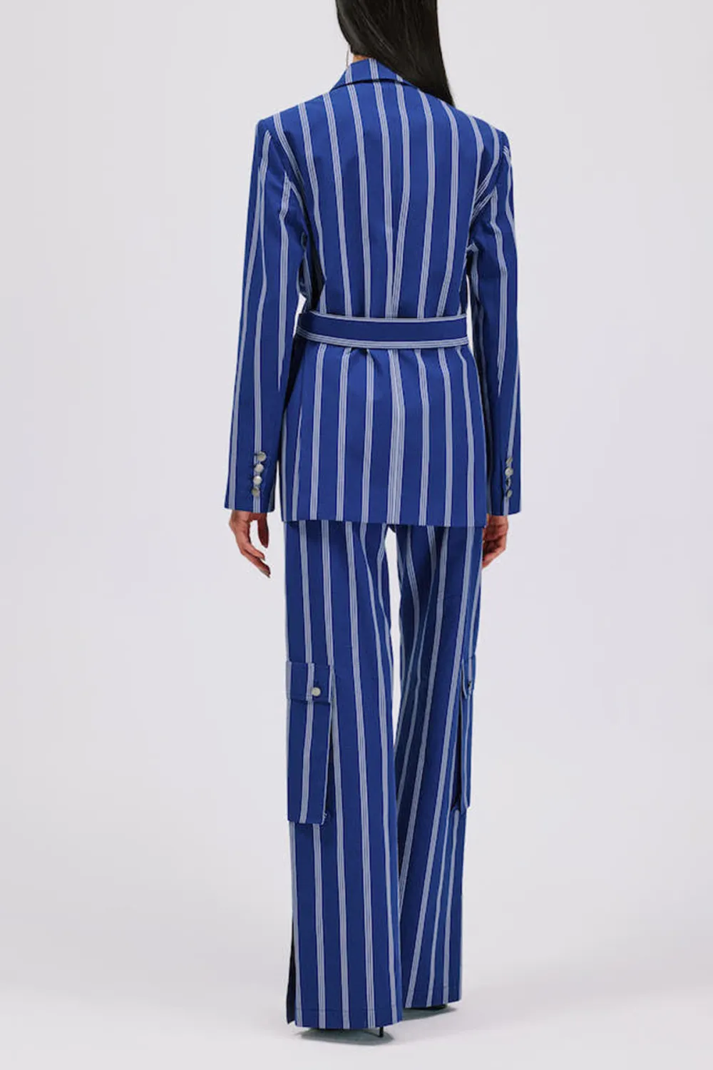 Palazzo Pants-Blue Striped
