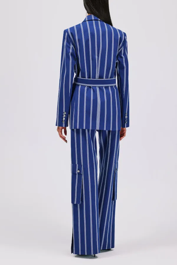 Palazzo Pants-Blue Striped