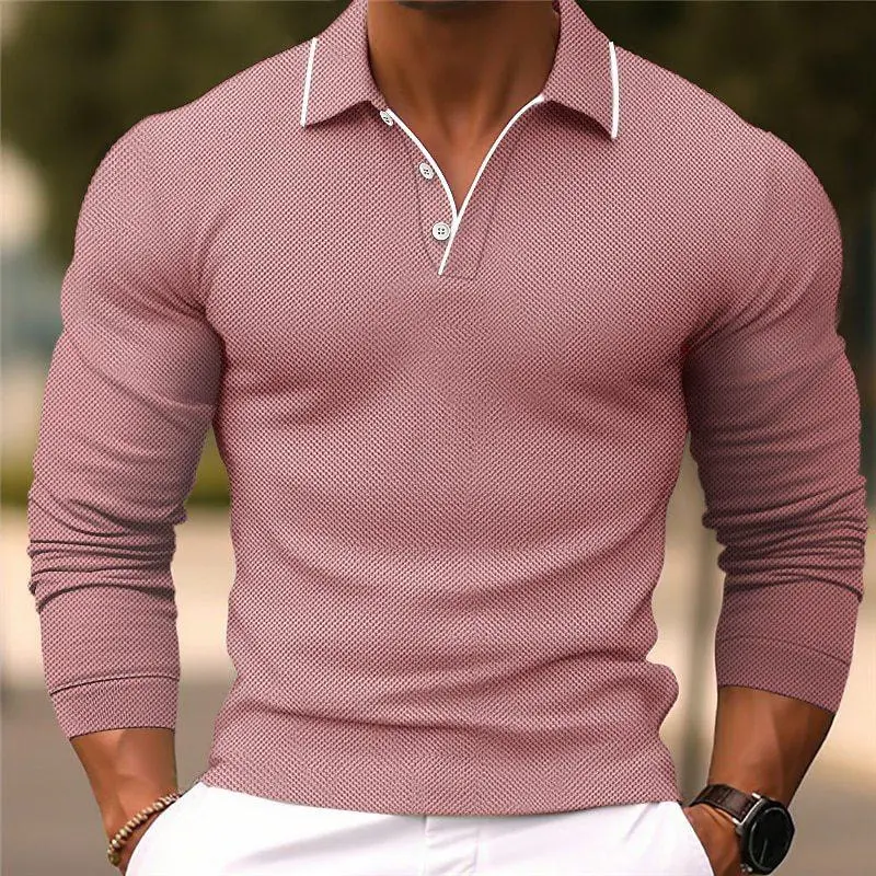 Classic Long Sleeve Collared Knit Shirt