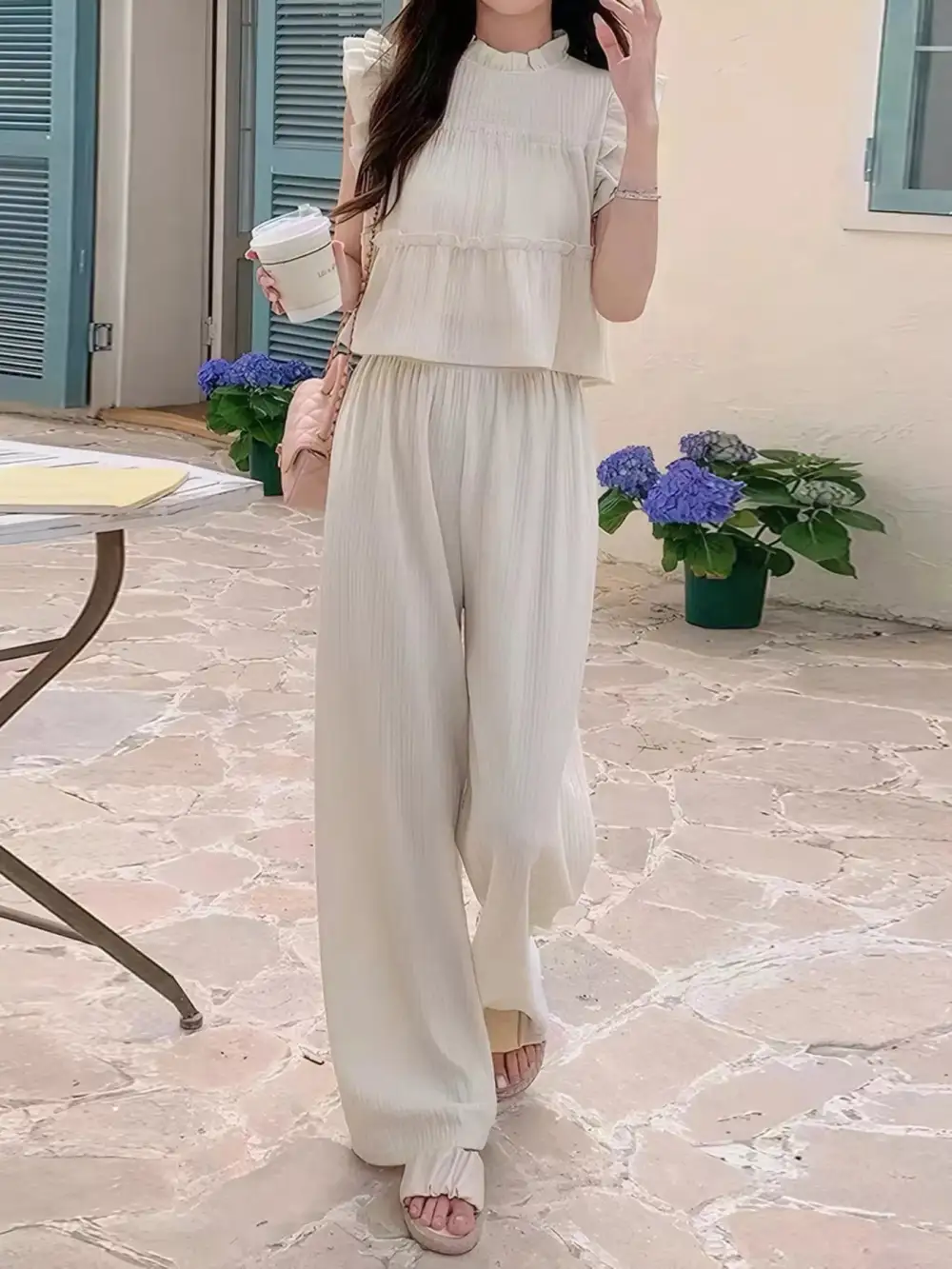 Easygoing Ruffle Wide Leg Jumpsuit