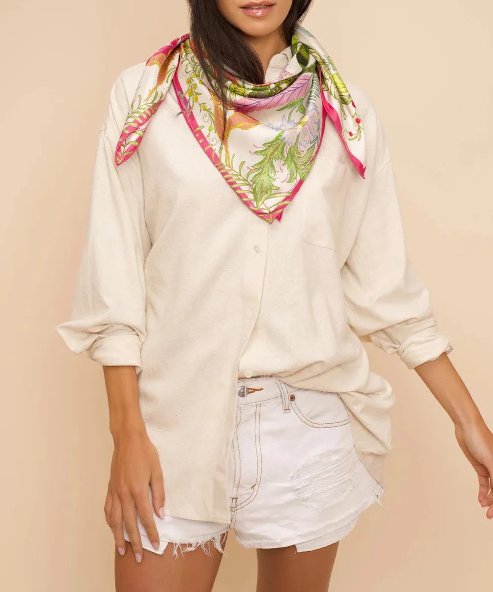 Casual Style Floral Square Scarf