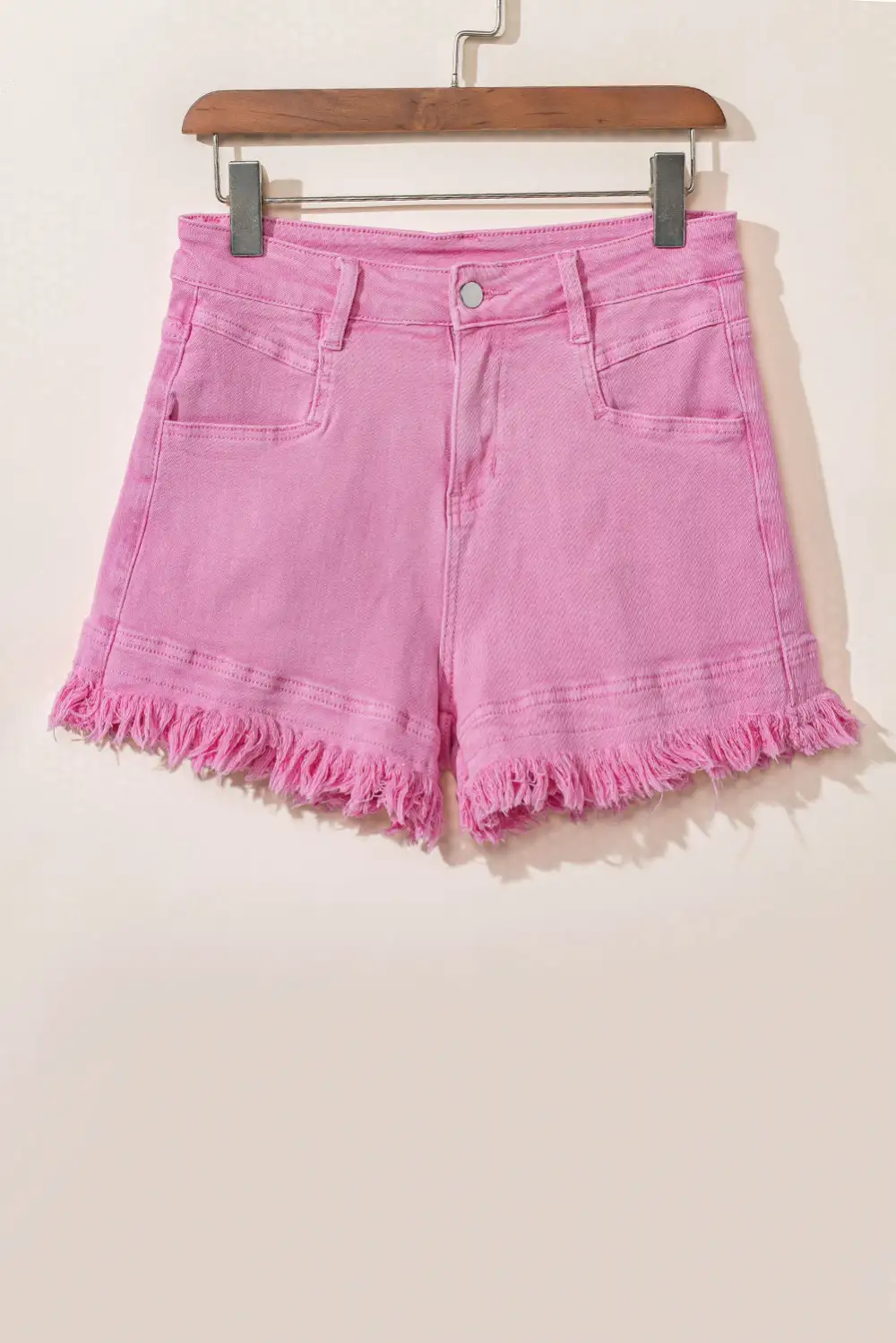 Frayed Edge Mid Rise Denim Shorts