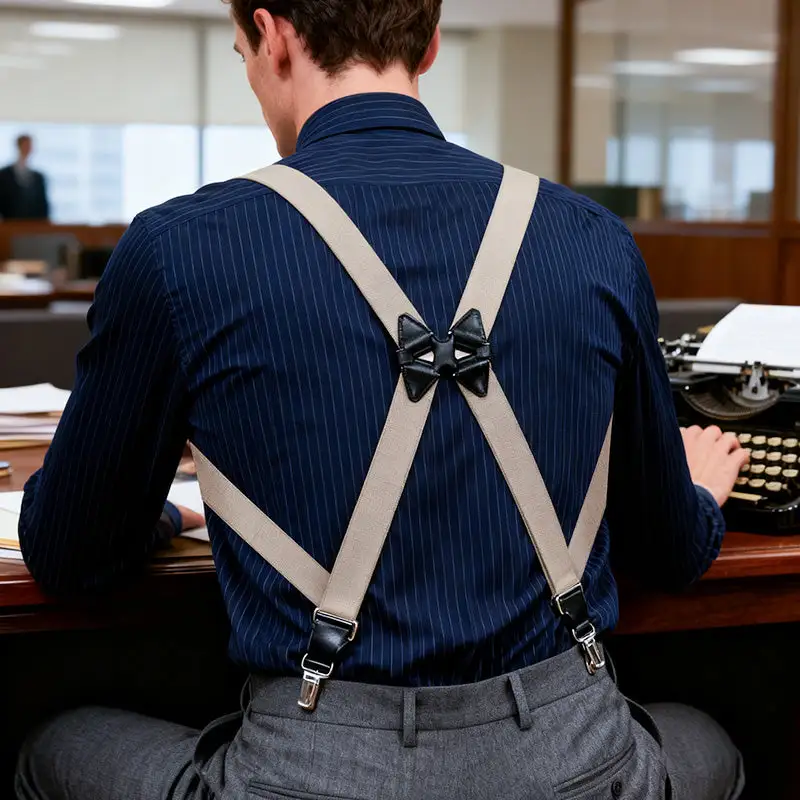 Men's X-Back Suspenders with Hook Clips