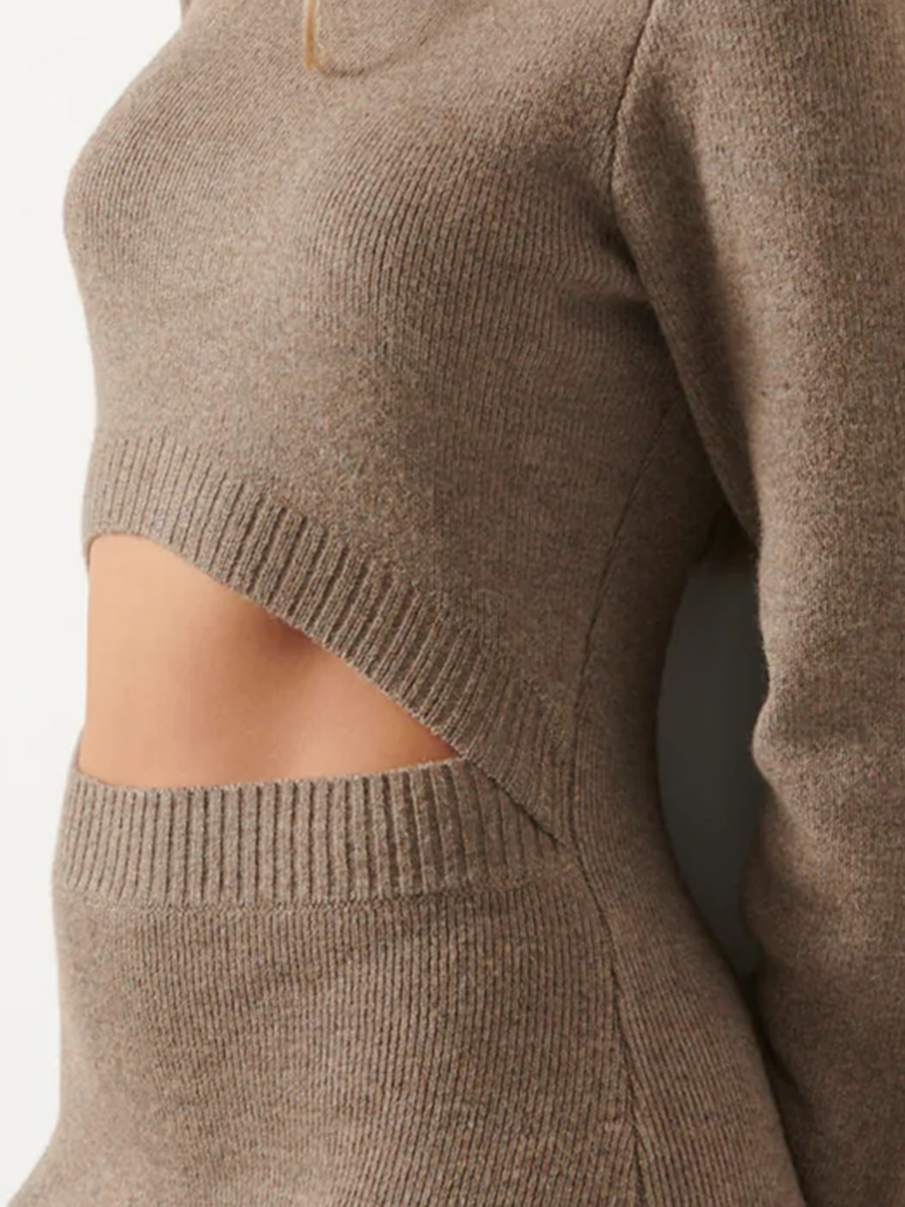 Cut Out Knit Midi Dress