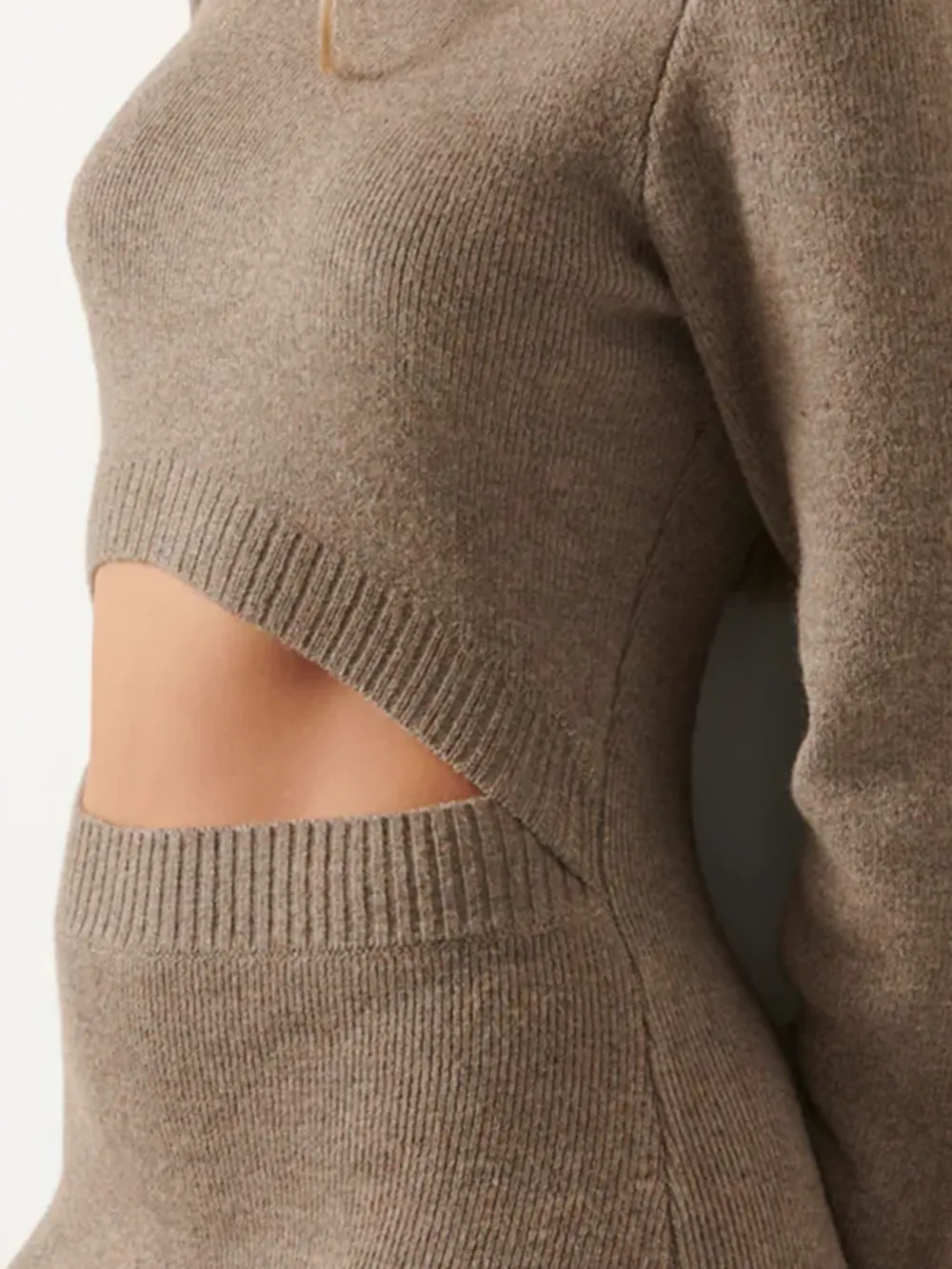 Cut Out Knit Midi Dress
