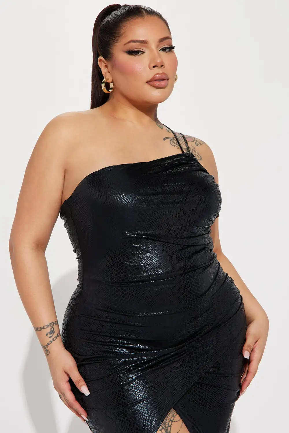 Sexy In Shine Midi Dress - Black