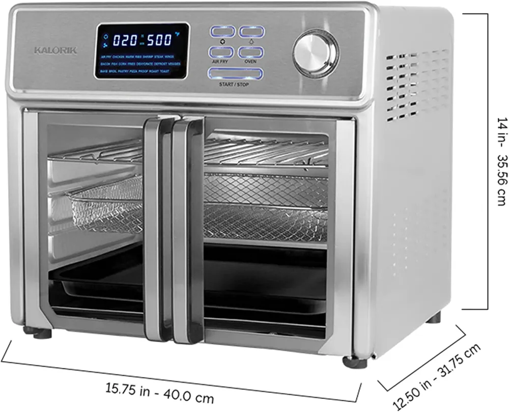 Digital Air Fryer Oven AFO 46045 SS 26 Quart 10-in-1 Countertop Toaster Oven & Air Fryer Combo Rotisserie, Broiler, Dehydrator, & More | 9 Accessories & Cookbook | 21