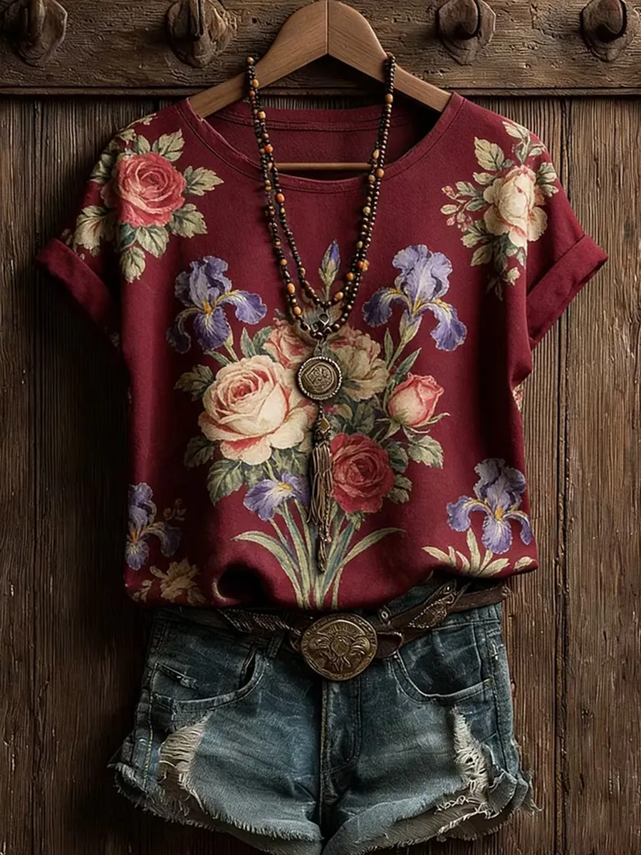 Women's Retro Western Cross T-shirt