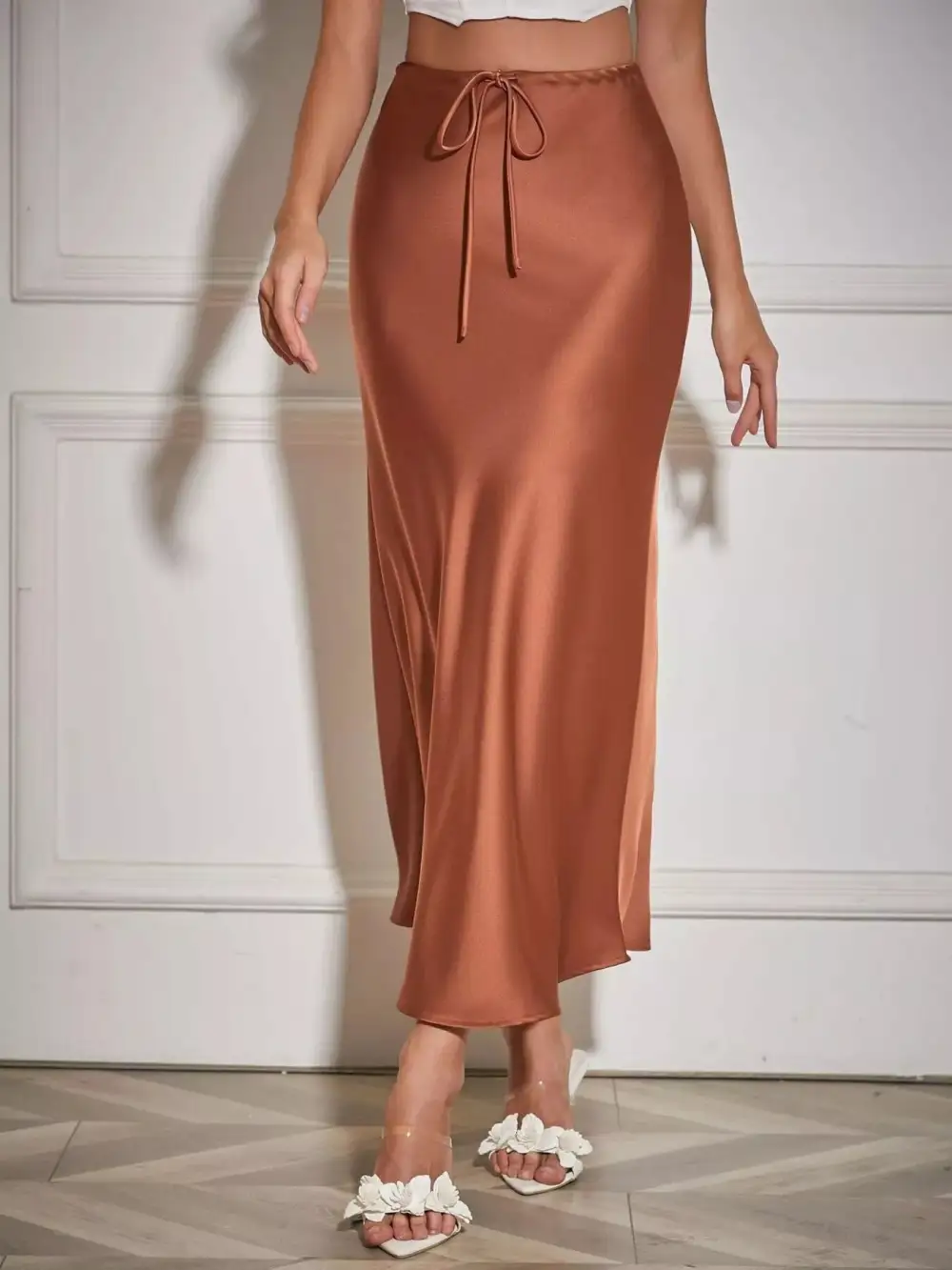 Satin Belle Midi Skirt