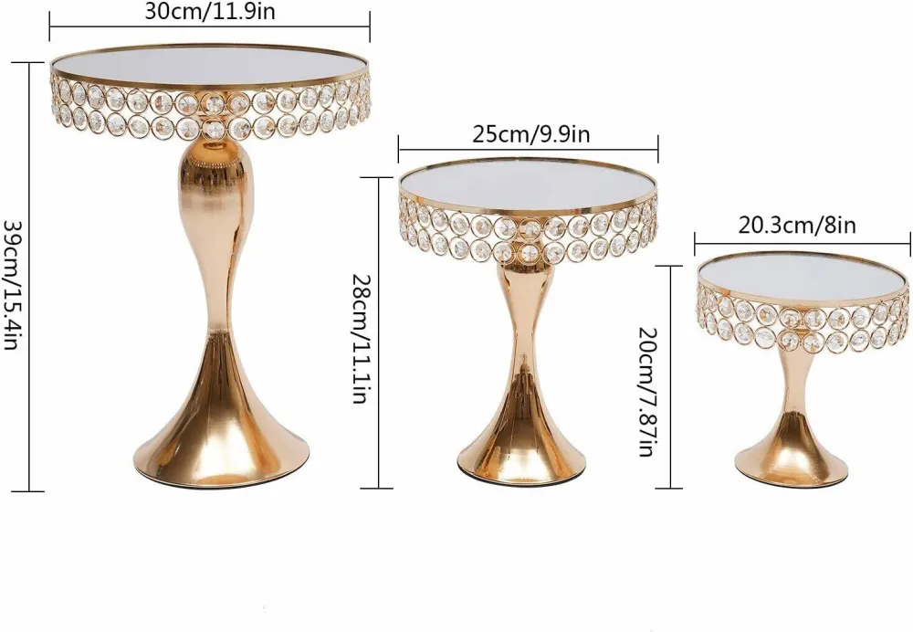 TFCFL 11 PCS Silver Cake Stand Set Crystal Cupcake Dessert Plate Display Tower Mirror Cake Holder Cupcake Stands for Wedding Afternoon Tea Birthday Party