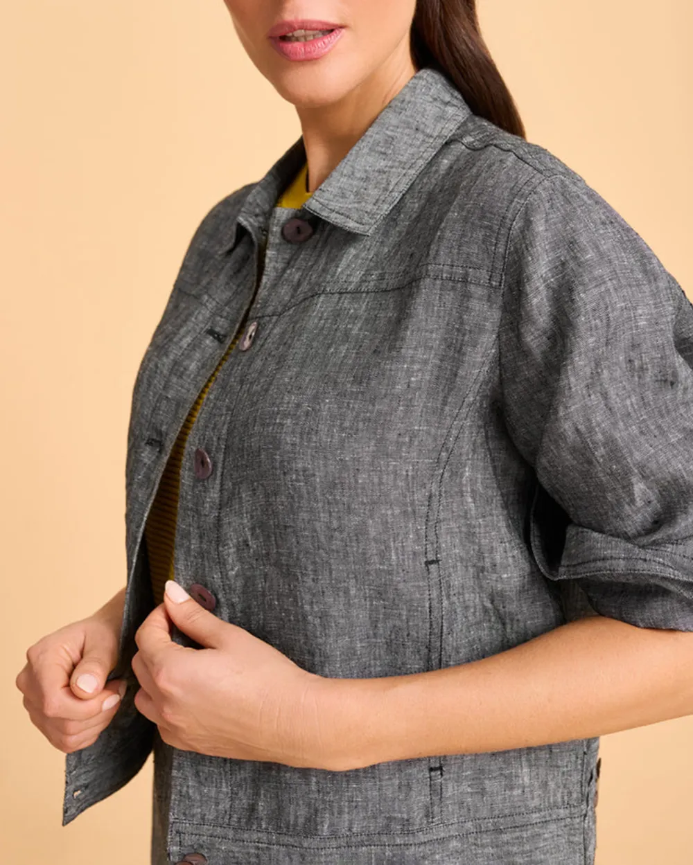 Timeless Linen Jacket - Charcoal