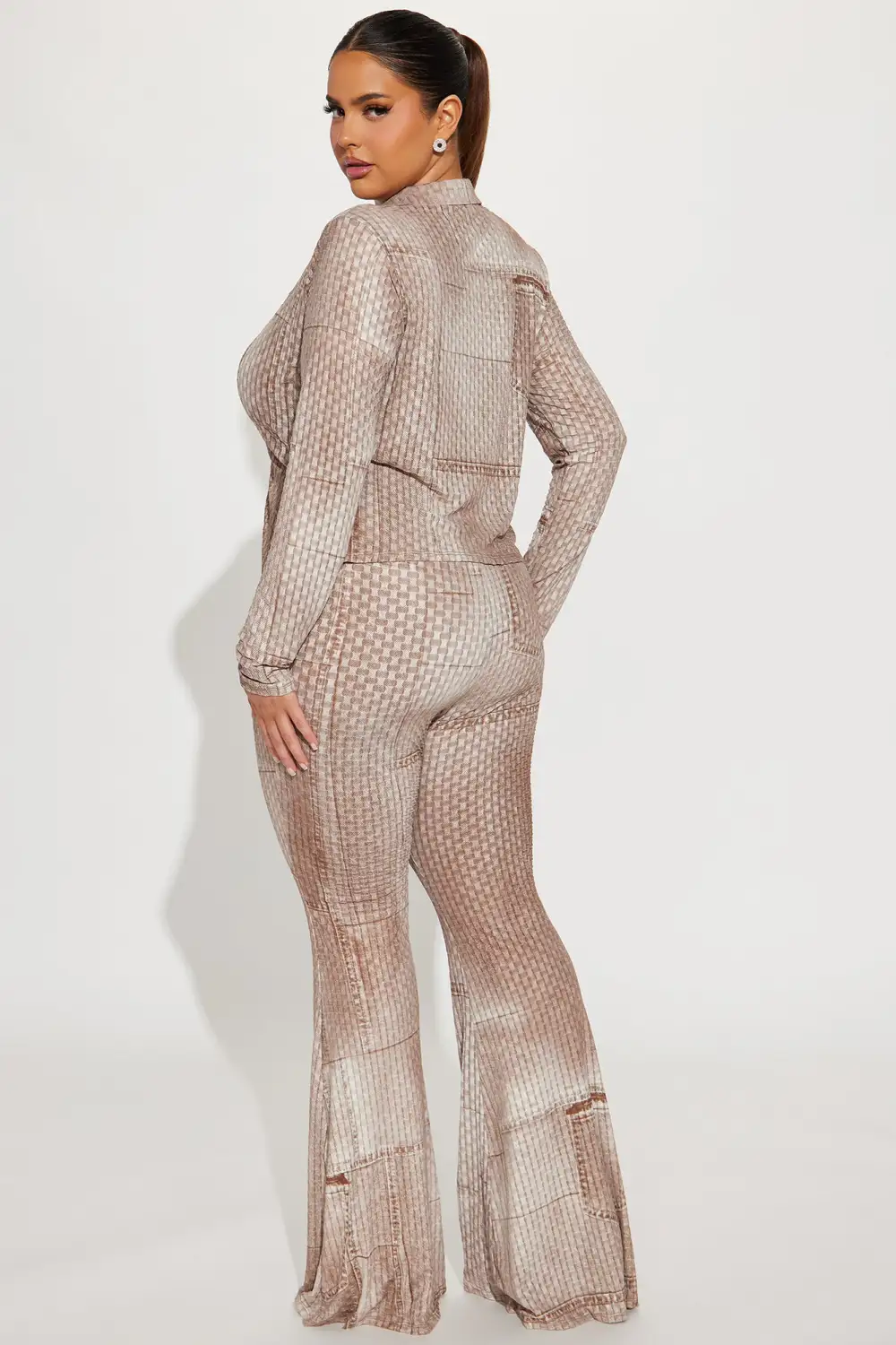Magnolia Mesh Pant Set - Taupe