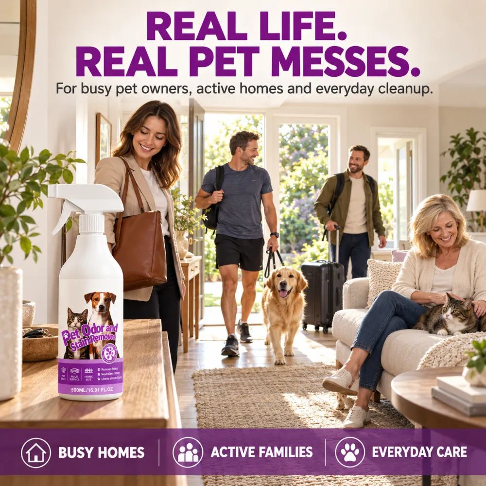 Pet Odor & Stain Remover Spray, Fresh Scent for Cats & Dogs, Eliminates Odors