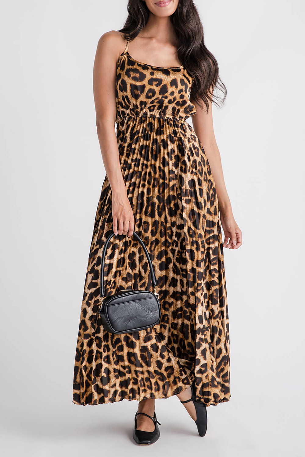 Miou Muse Leopard Print Pleated Dress - leopard