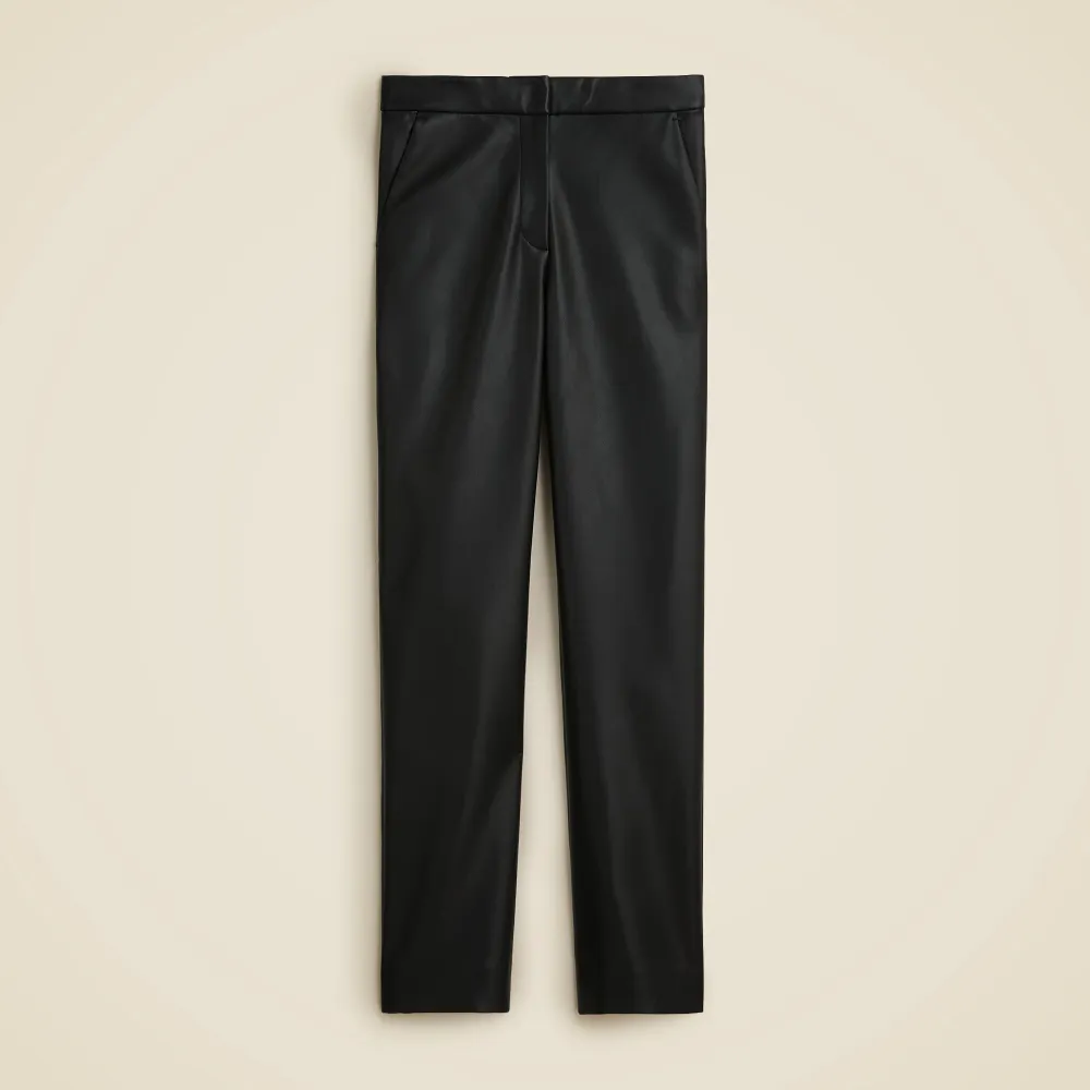 Faux Leather Straight-Leg Pants