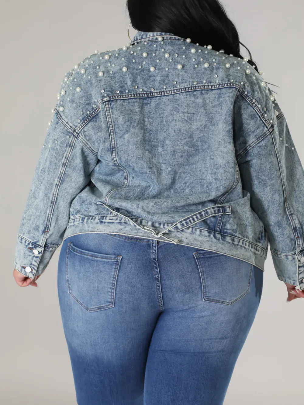 Plus-Size Fashion Denim Jacket For Women