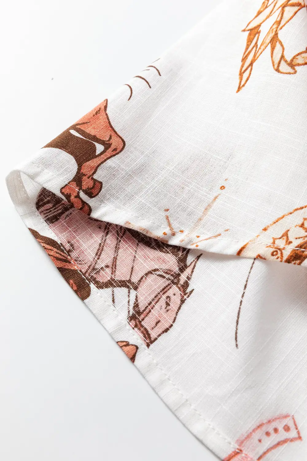 Button Front Western Inspired Shirt Blouse