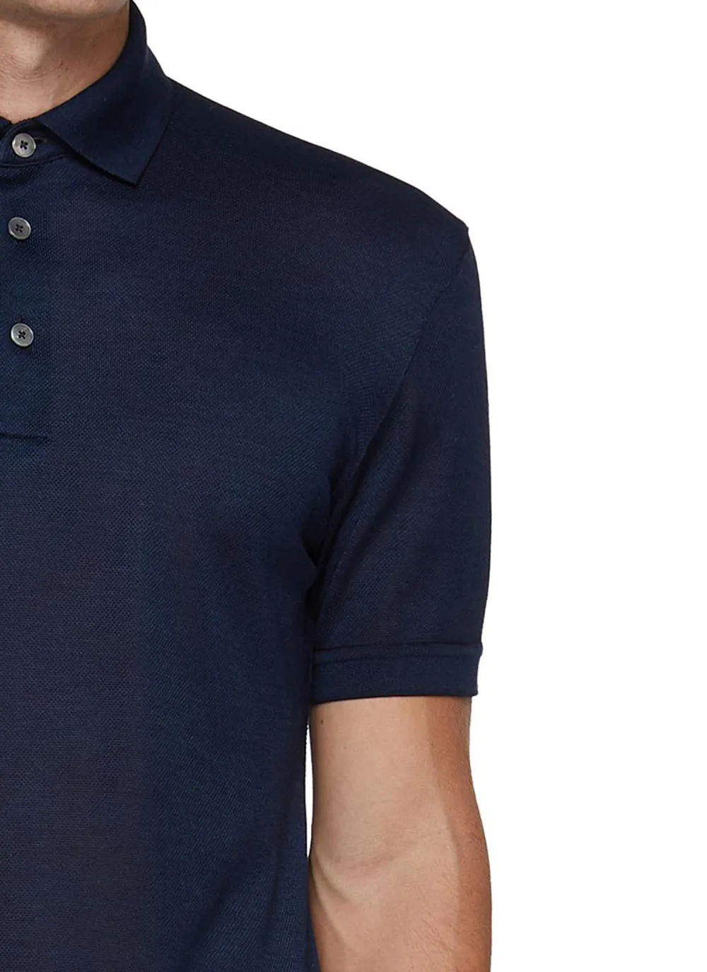 Simple Soft And Comfortable Silk Dark Blue Polo Shirt