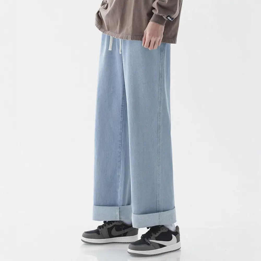 Relaxed Denim Wide Leg Pants