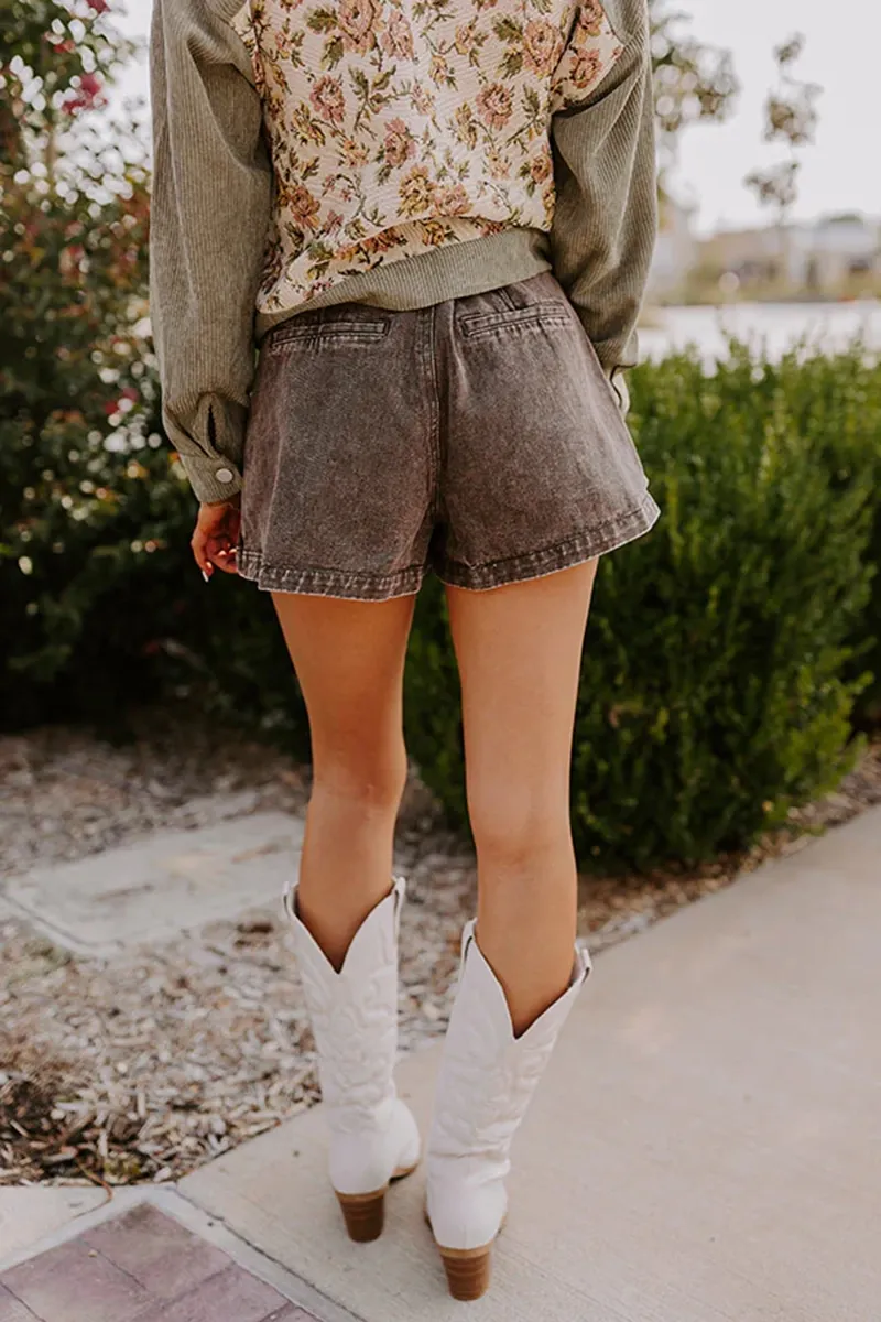 Cotton Washed Distressed Ladies Denim Skirt