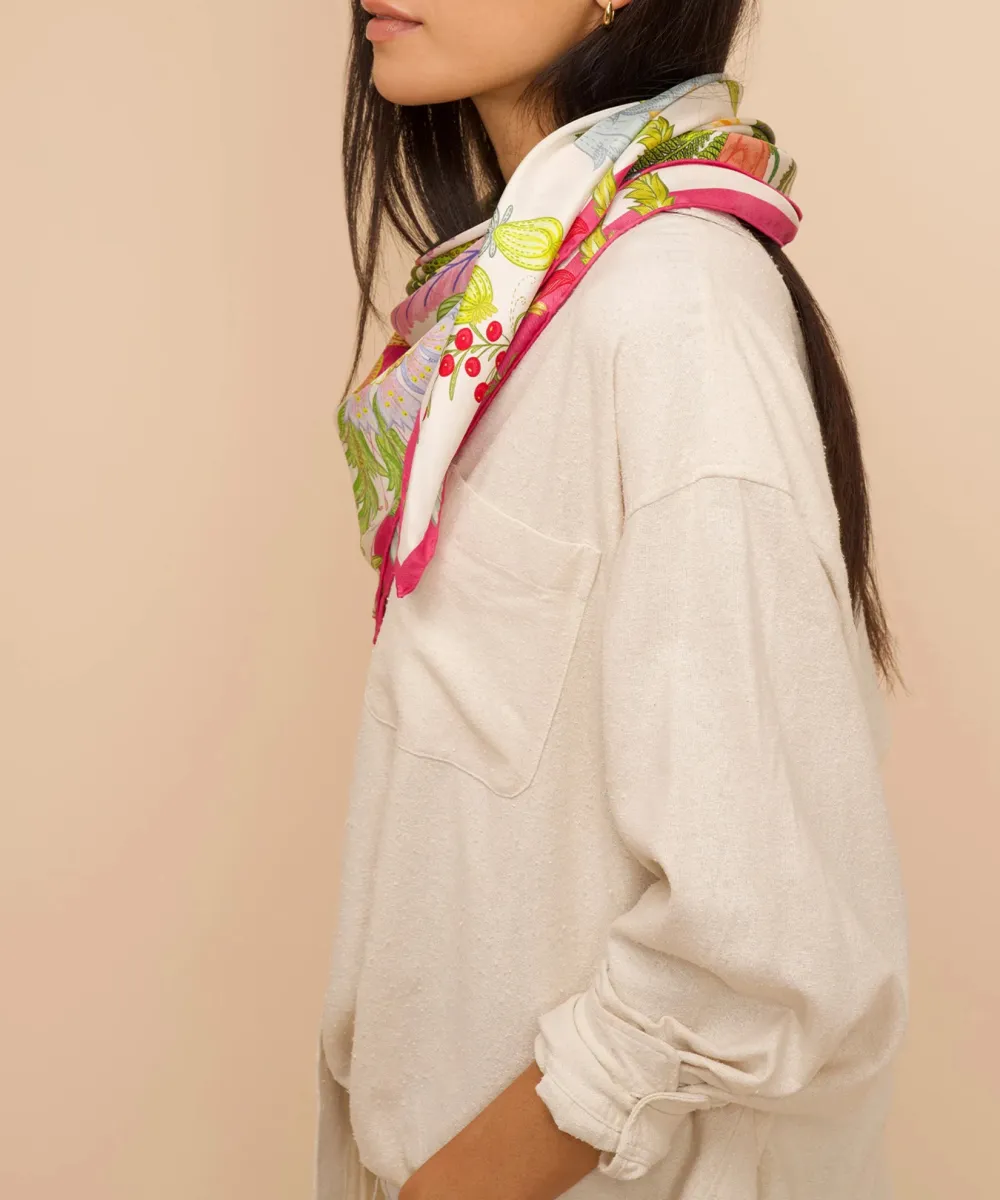 Casual Style Floral Square Scarf