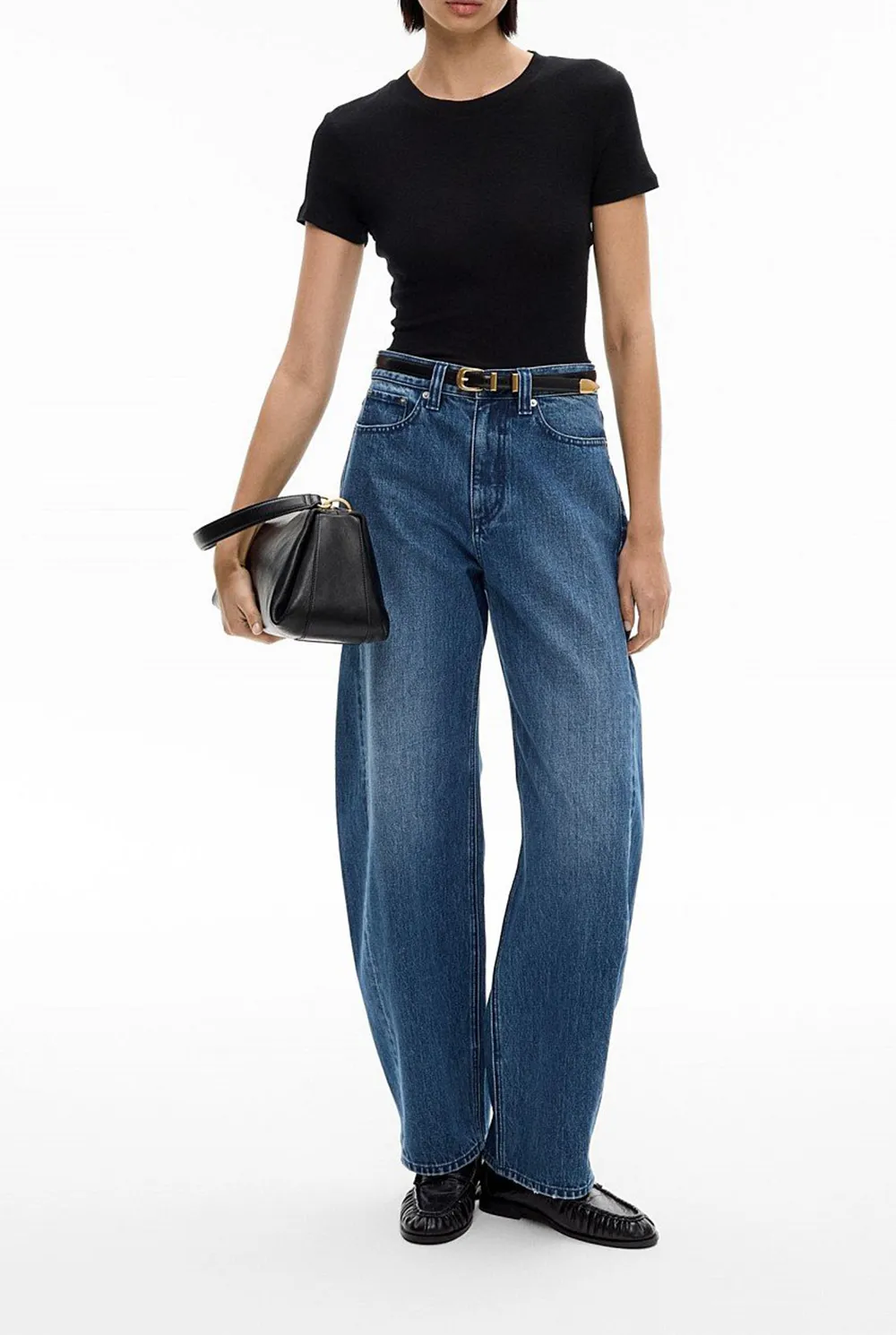 Cylindrical Denim Long Pants