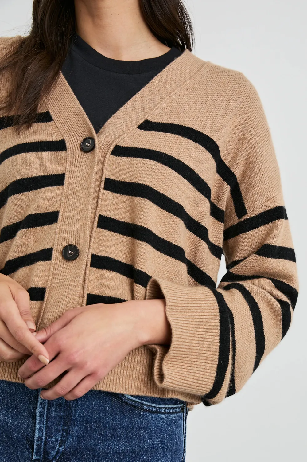 V-Neck Solid-Color Plush Warm Cardigan