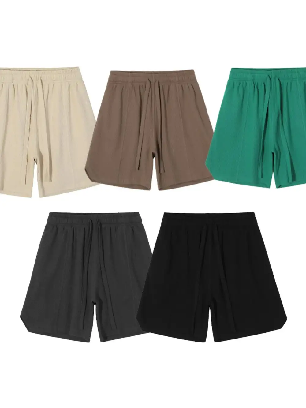 Polished Drawstring Cotton Blend Casual Shorts