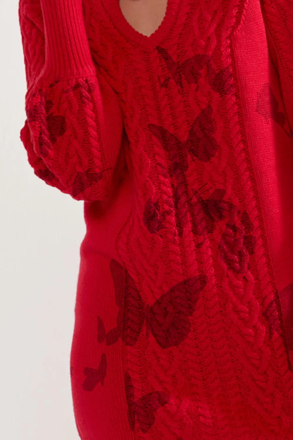 Debra Heart Cutout Mini Sweater Dress