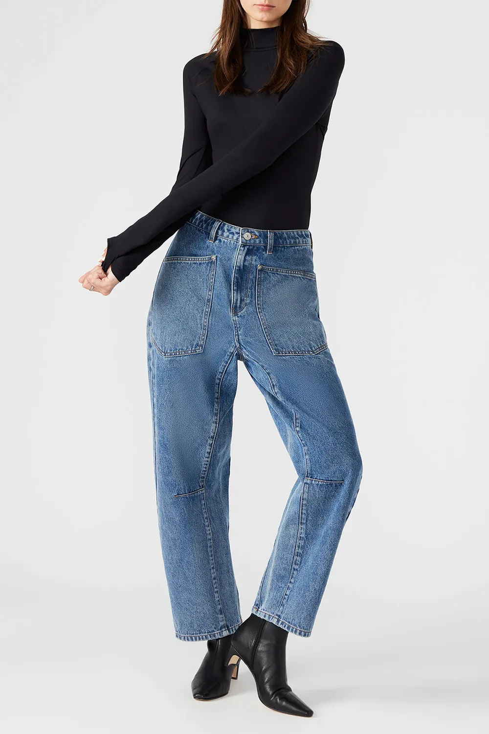 BARREL LEG PANT BLACK