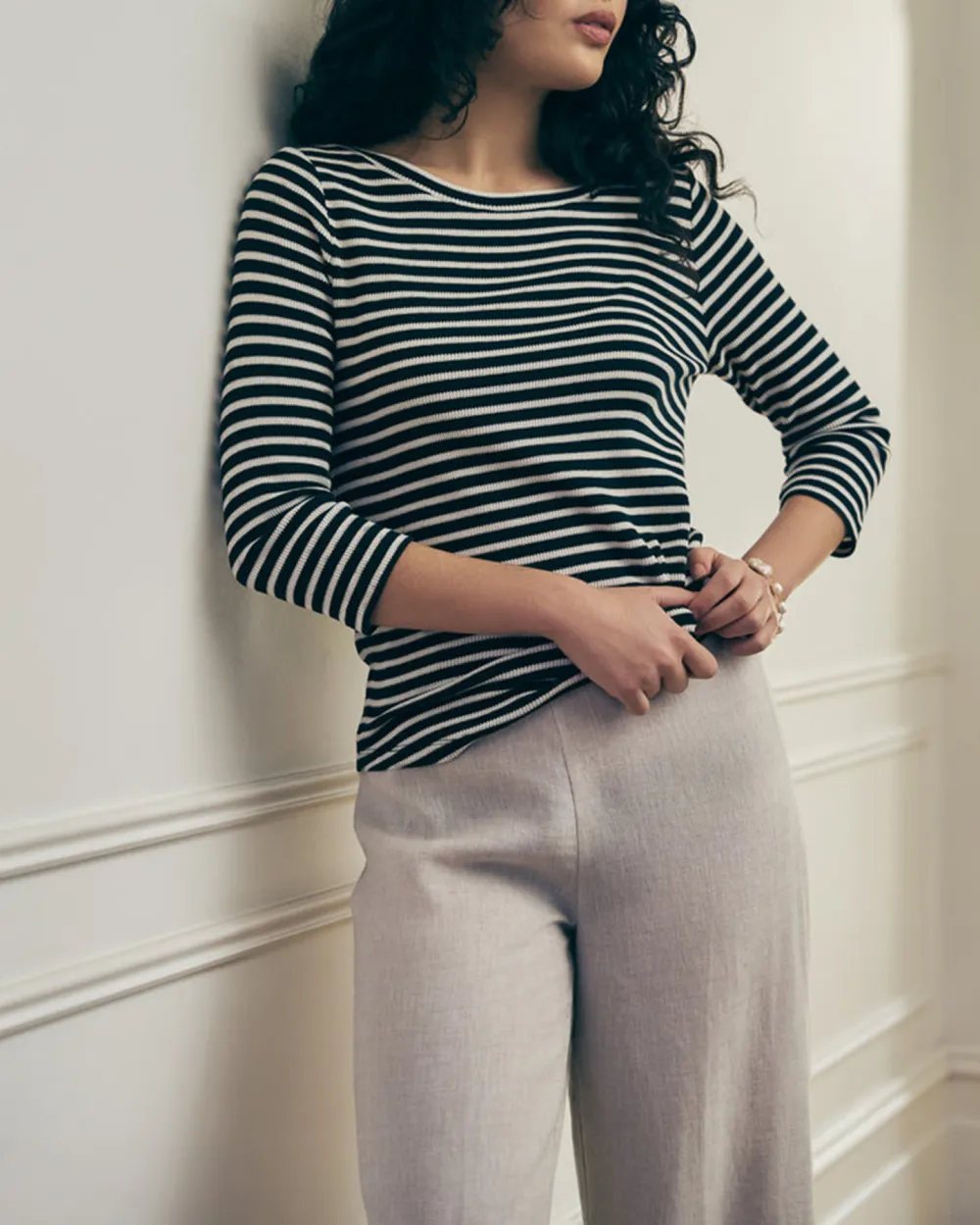 Stripe Boat Neck Tee