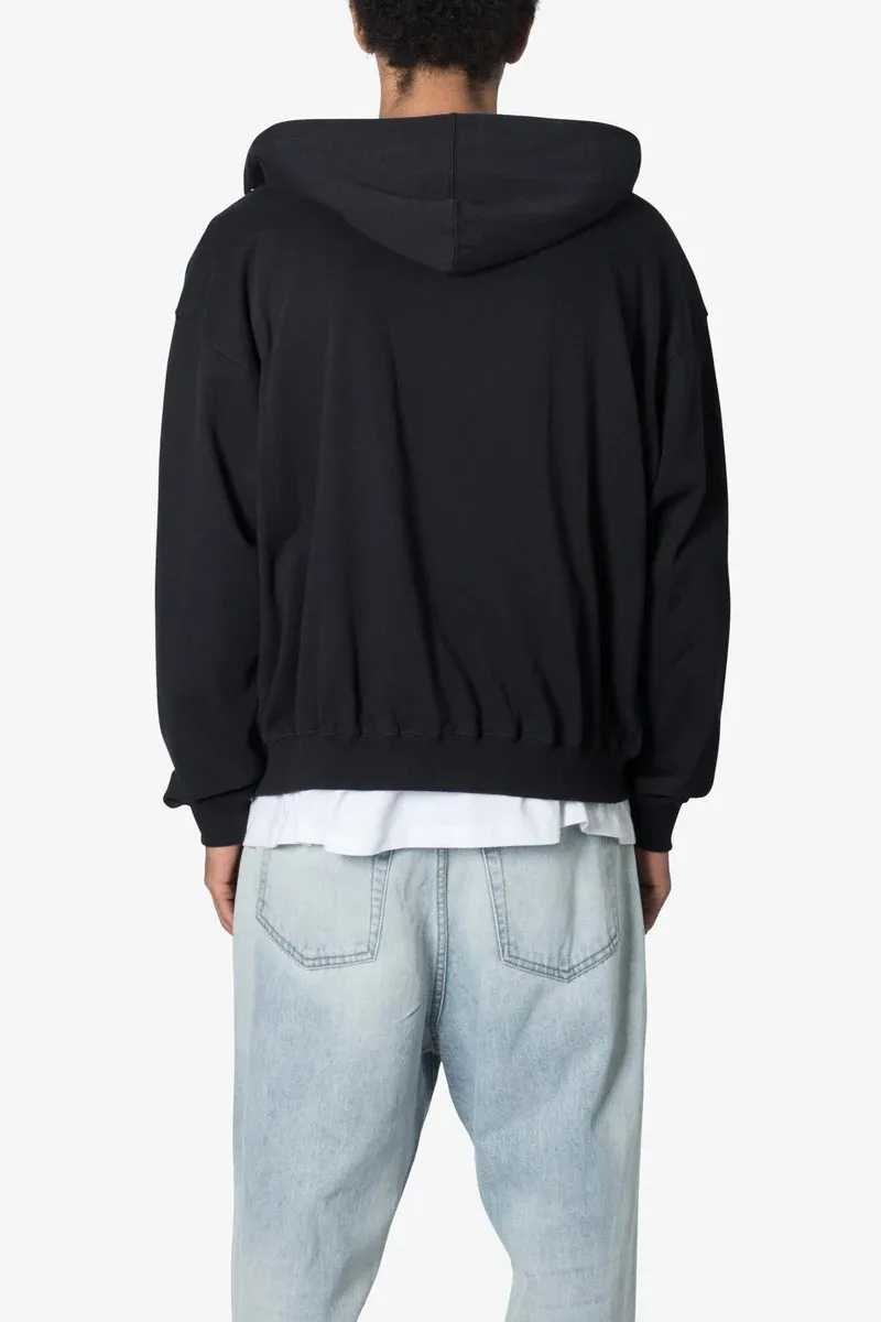 JET BLACK BASIC ZIP UP HOODIE