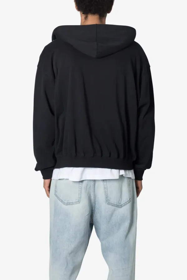 JET BLACK BASIC ZIP UP HOODIE