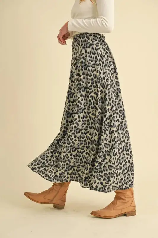 Leopard Print Aemi Midi Skirt