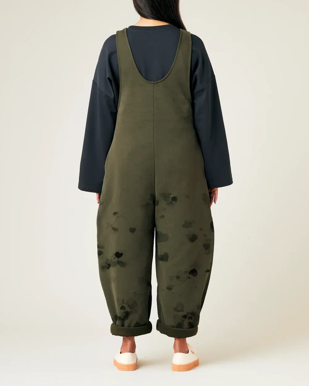 ORGANIC COTTON JERSEY JUMPSUIT - OLIVE