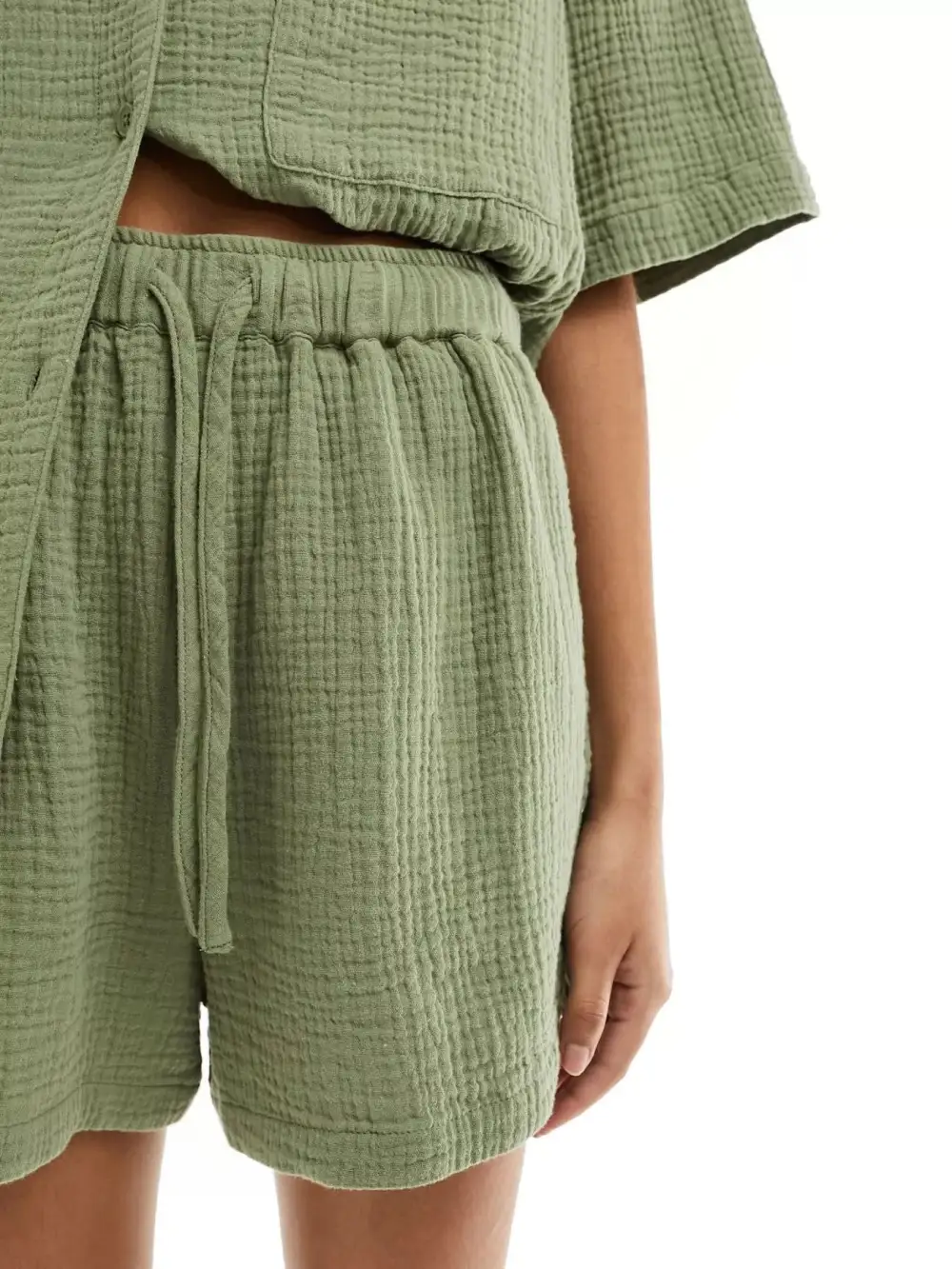 Relaxed Fit Button Up Shirt & Shorts Set
