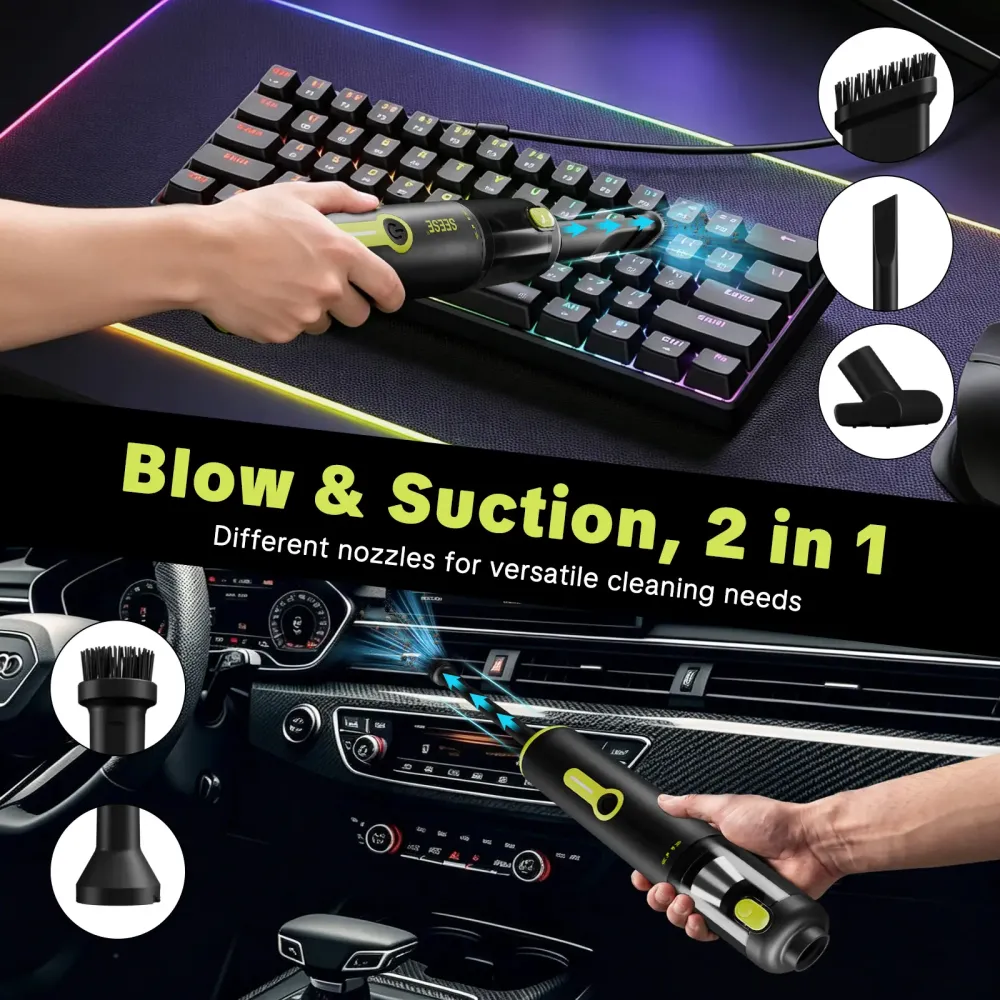 High-Power Car Wireless Vacuum Cleaner - Suction & Blow Dual Use