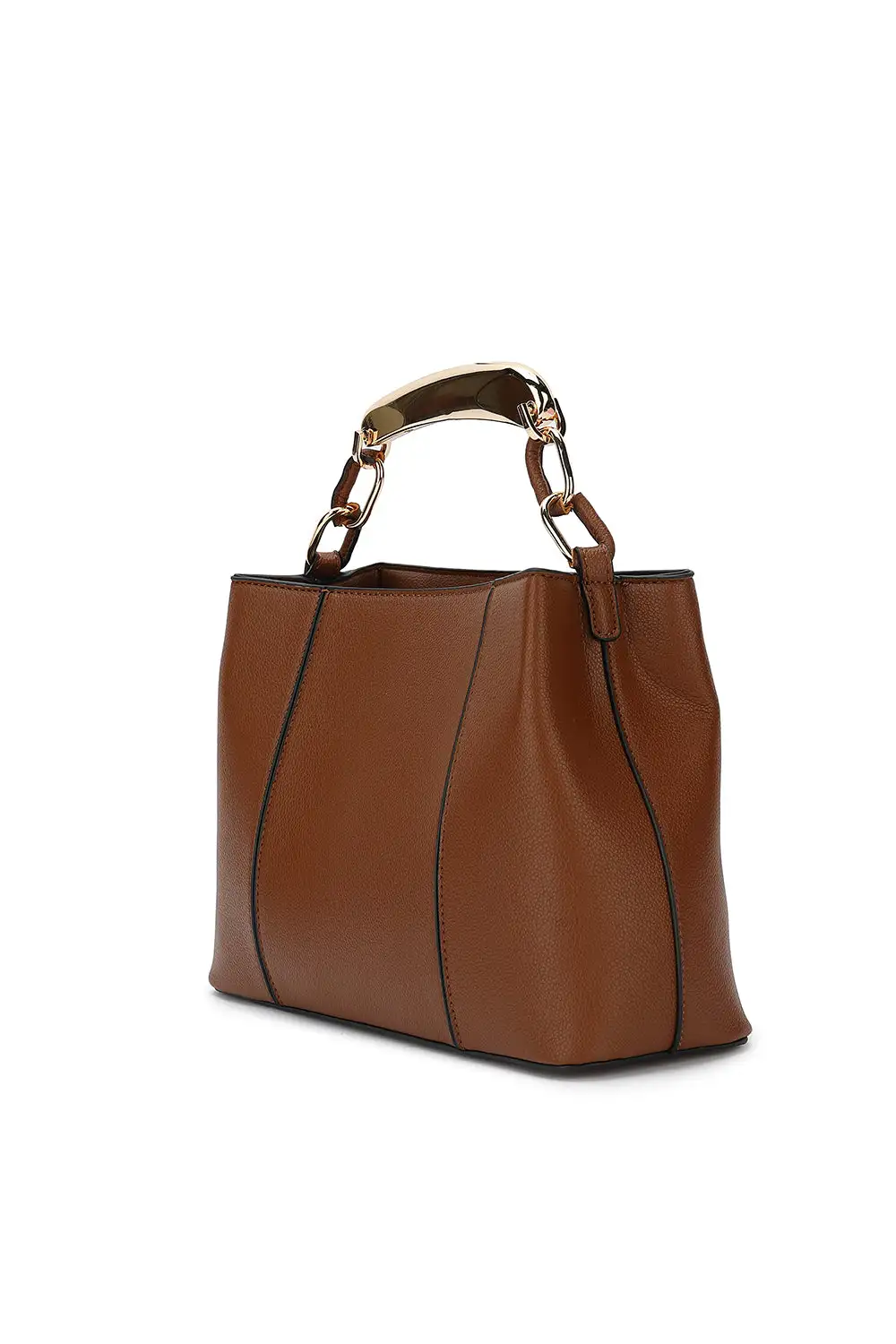 Metal Handle Satchel Bag