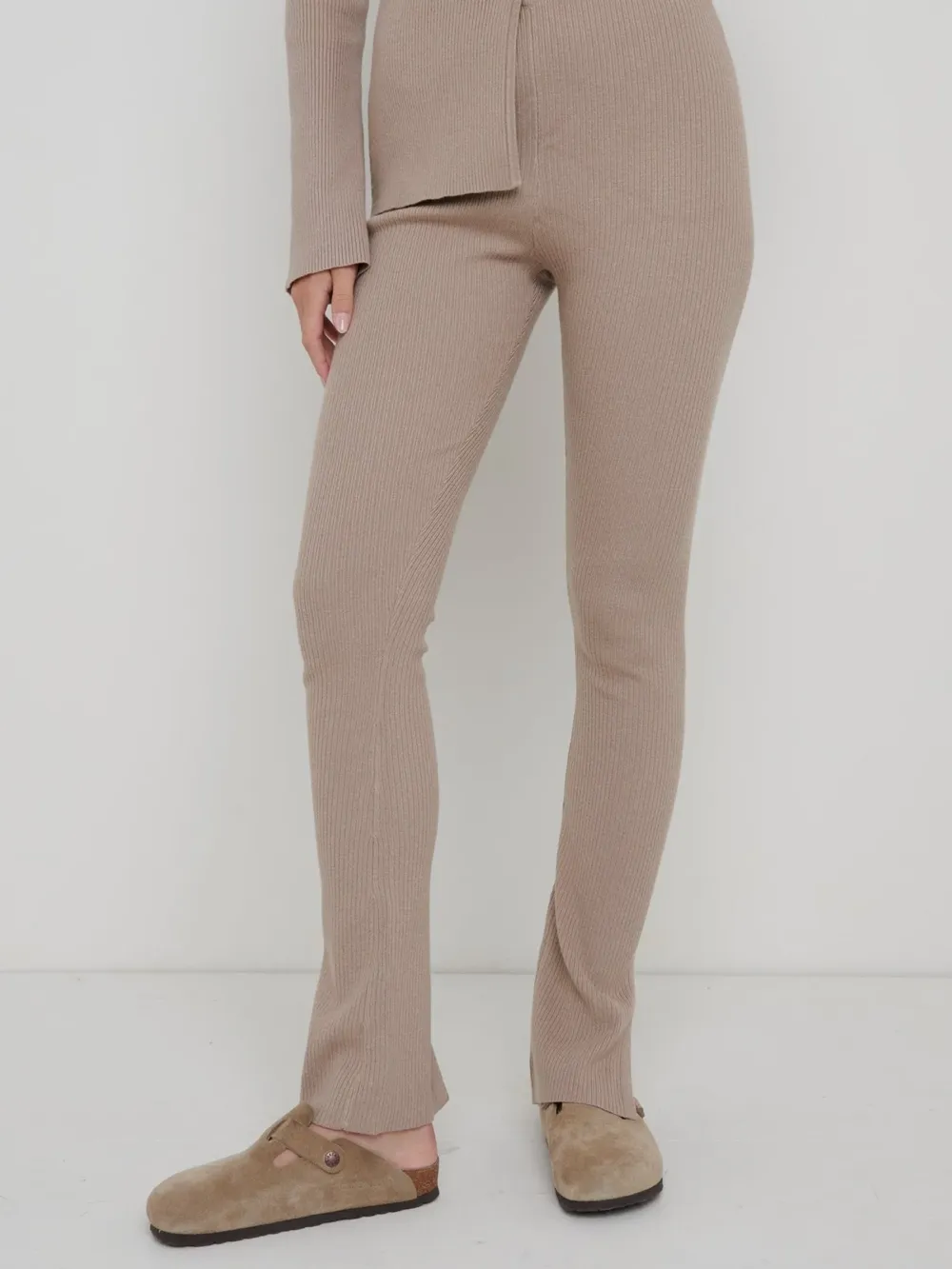 Split Hem Knit Trousers