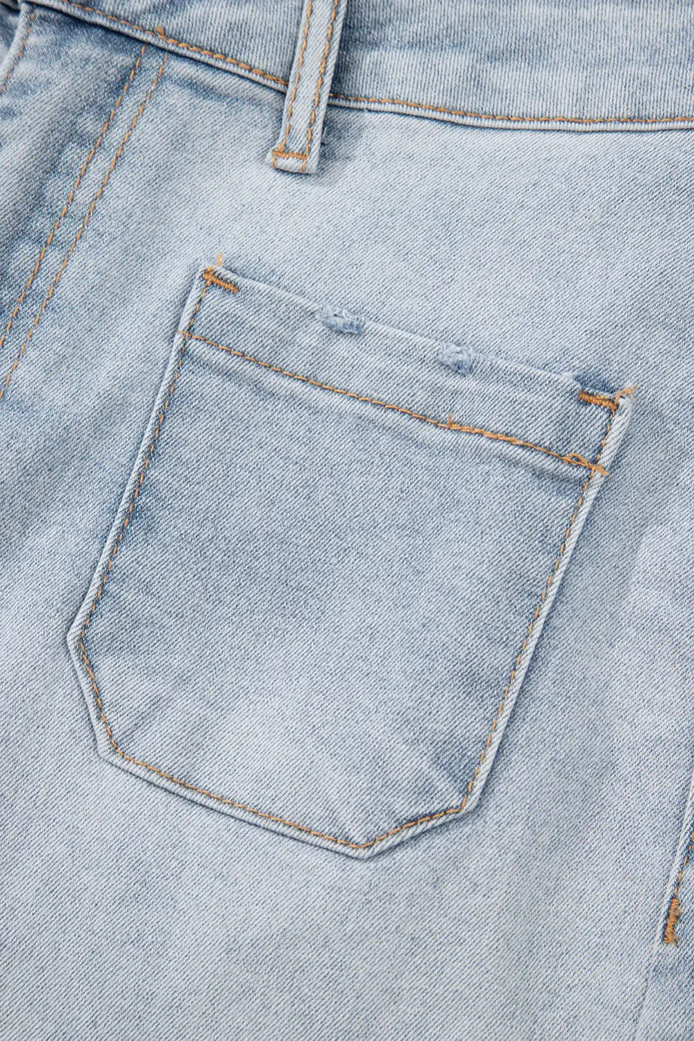 Light Wash High Rise Denim Shorts