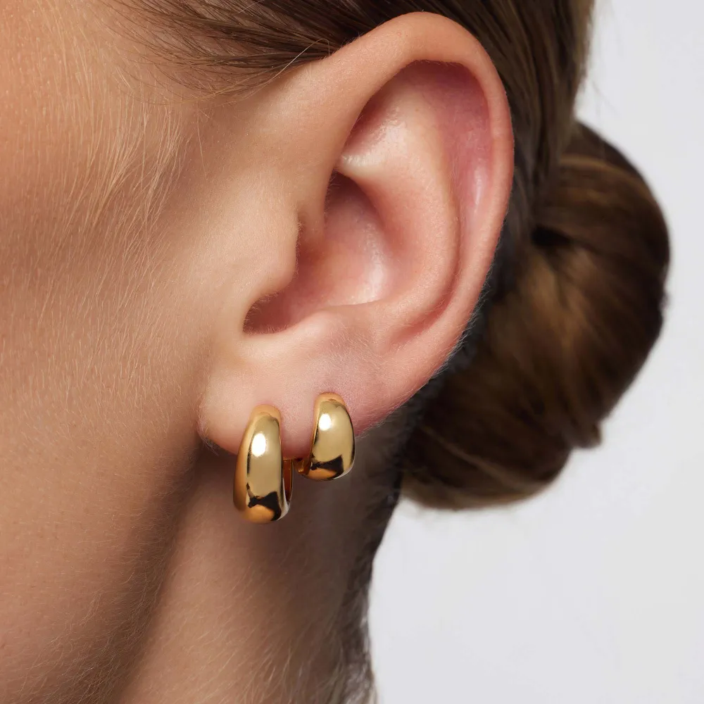 Sculpted Beaded Hoop Earrings
