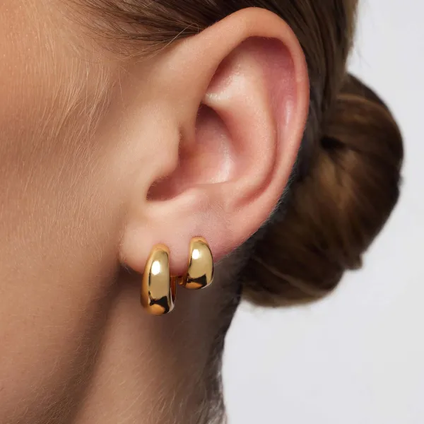 Sculpted Beaded Hoop Earrings