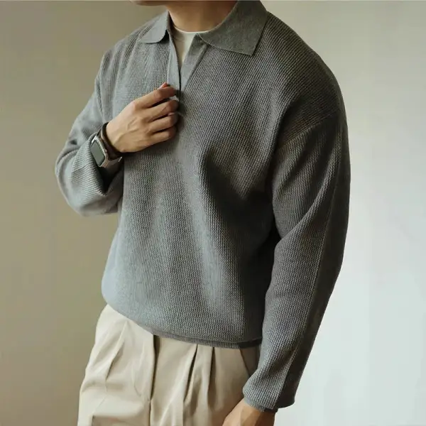 Open Knit Short Sleeve Polo
